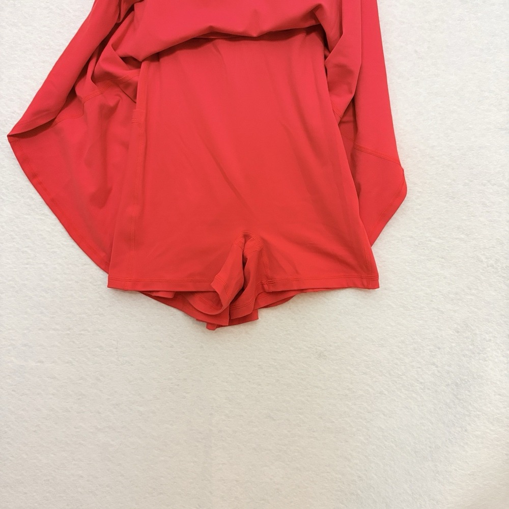 Blogilates Tie Front Twirl Active Dress Size Large NWT Orange Inner Shorts - Picture 8 of 9